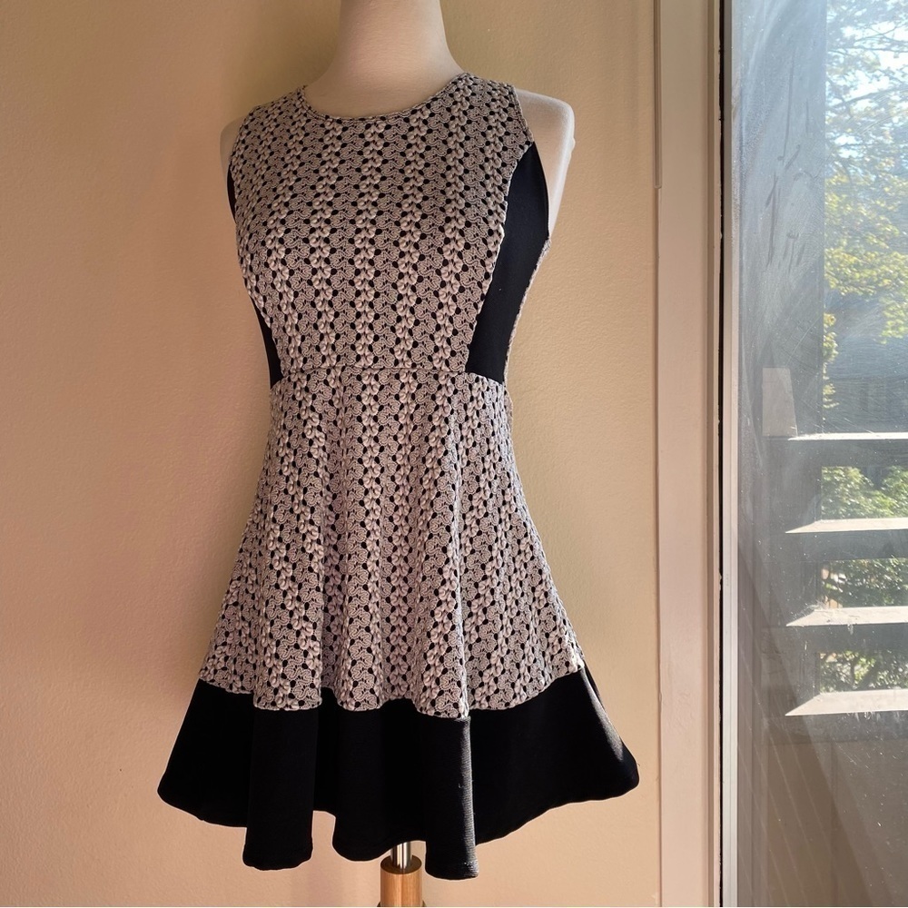 Y2k Tween Scene skater dress with crochet overlay